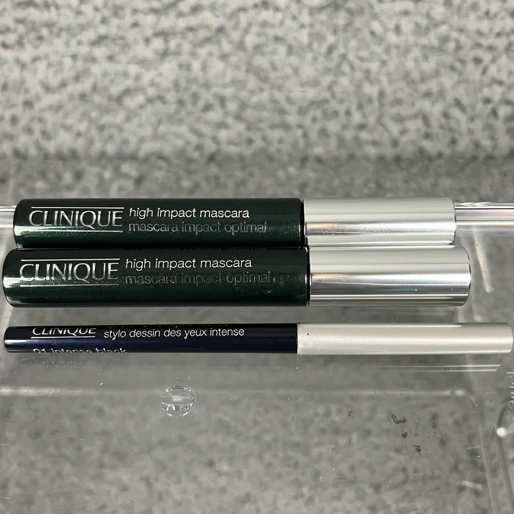 Lot - 2 Clinique‎ High impact Mascara Black/ 1 Clinique intense black eyeliner